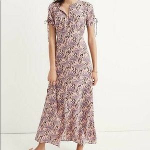 Madewell pink floral long dress size 8